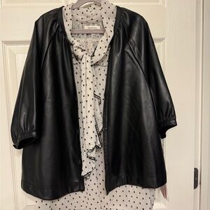 New - Vegan (faux) butter soft leather button jacket